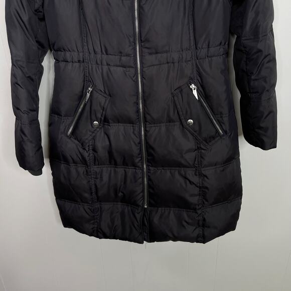Michael Michael Kors Quilted Parka Jacket XSmall XS Hooded Charcoal Gray Womens - Picture 4 of 11